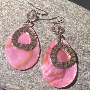 Pink and gold earrings